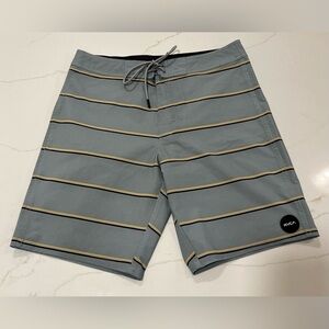 RVCA Men's Blue Striped Board Shorts